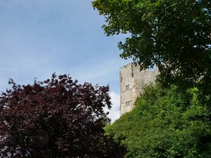 A view of the tower on the motte