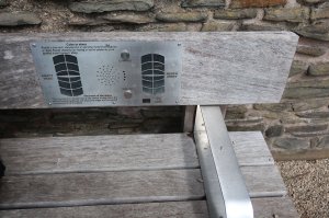 The audio guide has been fitted into a bench!