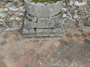 Original floortiles in the nave