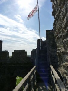 The steps to the top of the tower