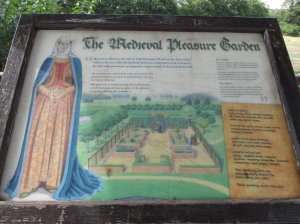 Info board on the medieval pleasure garden