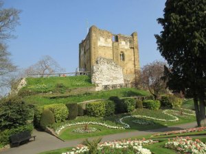 The keep and the chalk wall to the front