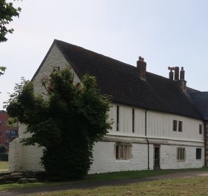 The remaining section of the wattle and daub priory building