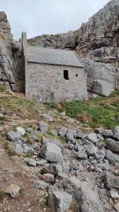 The view of the chapel from the cove