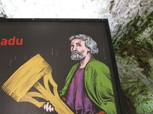 Detail from an information board: Mum thought he looked like David Hasselhoff!