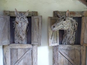 The horse sculptures on display