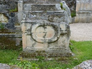 The base of a column, once part of north wing.