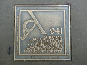 Pavement plaque to Athelstan