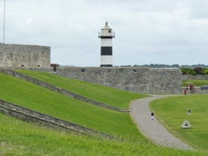 Grassy banks as extra defence around the castle