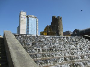 View of the castle from nearby Castle Square