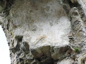 13th century painted plaster in the western hall