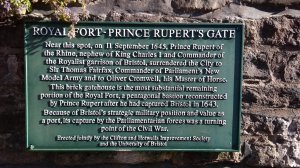 Commemorative plaque at the Royal Fort