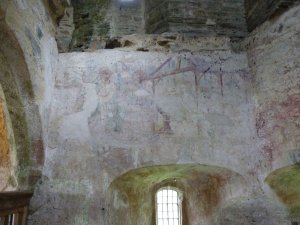 Remains of a tudor wall painting