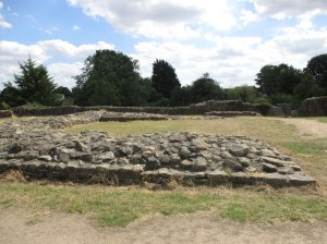 Stone remains in the inner bailey