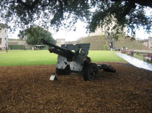 Military equipemt in the castle grounds