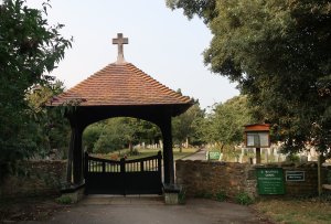 Traditional church gate- next to the castle mound