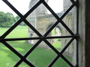 View of the west front through the prior's window