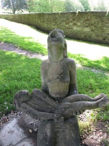 Thought-provoking statue close to the abbey ruins