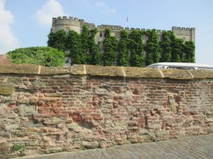 The front castle walls with filled in windows- defensive perhaps?