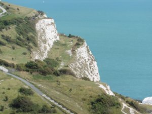 The white cliffs of Dover from the castle