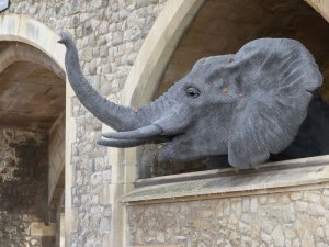 Statue of the elephant once kept at the Tower