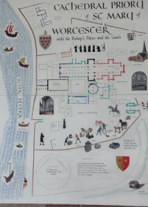 Map showing cathedral and castle plans, after the land was given back to the cathedral and the wall built to seperate