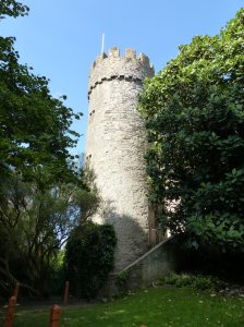 One of the four round towers of the castle