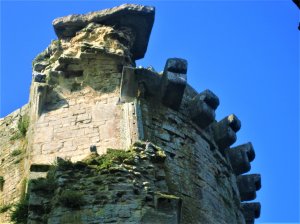 Remains of the tower with a very ruined stairwell