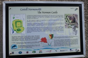 The information board at the castle site