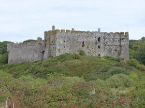 Looking back on the castle from the beach