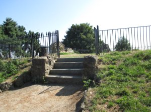 The steps leading up to the mound