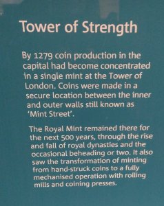 The Royal Mint was previously in the Tower of London