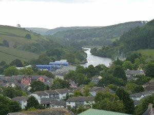 View from the castle towards the River Dart