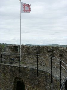 The parapet at the top of the castle