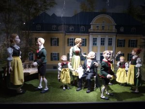 You can't get away from this lot in Salzburg- The Von Trapp family (as puppets)in the castle puppet museum