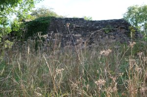A piece of the remaining curtain wall