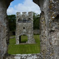 Through the arched window at Lamphey Palace