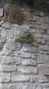 Detail of plinth in gatehouse wall