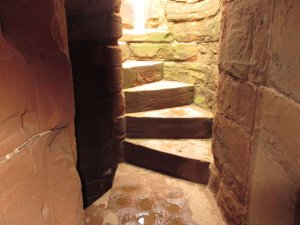 A spiral staircase is a necessity in a castle!