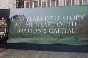 Hoarding board for the current renovation work at the castle ( August 2023)
