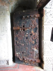 The front door has seen better days!