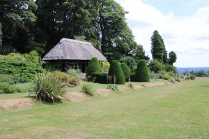 The hawk house in the garden