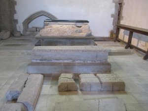 Celtic tombstones on display