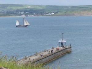 Weymouth's stone pier, as seen from the fort