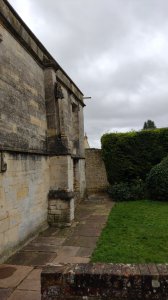 The small garden to the front of the gatehouse