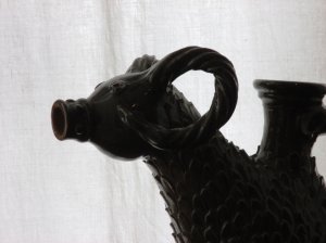 An odd-looking jug on display