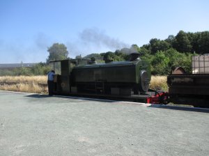 A steam train on the Cambrain Railway