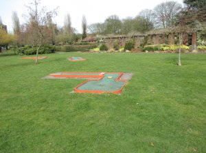 Crazy golf in the castle grounds