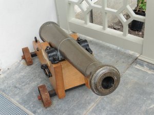 Cannon outside the house
