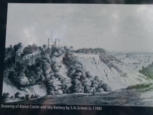 Old picture of the castle, Bristol City Council info board